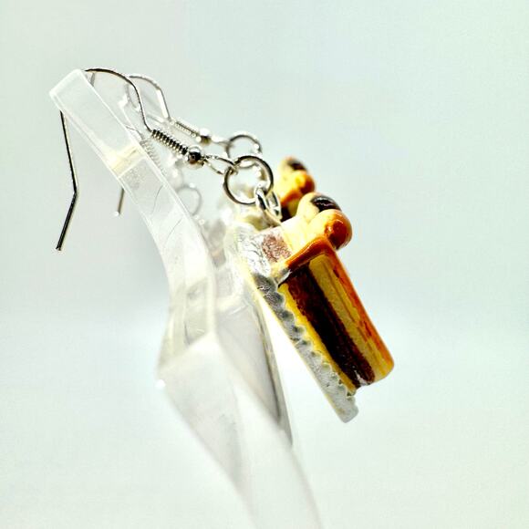 Pie Slice Earrings - Thanksgiving Earrings - Holiday Earrings - Food Earrings - Picture 3 of 8